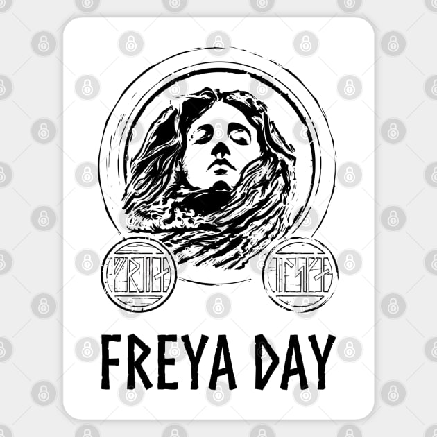 Medieval Norse Mythology Goddess Keep Calm And Praise Freyja Sticker by Styr Designs
